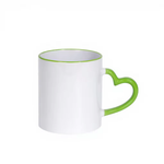 11oz Ceramic Mugs Sublimation Mug Blank for Tea Milk Water Colorful Heart Handle High Temperature Resistant Modern Simple Design