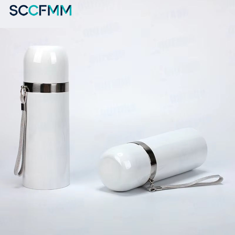 Sublimation Vacuum Cup Insulated Mug Bullet-Shaped Thermal Water Bottle Stainless Steel Water Cup for Heat Transfer Print