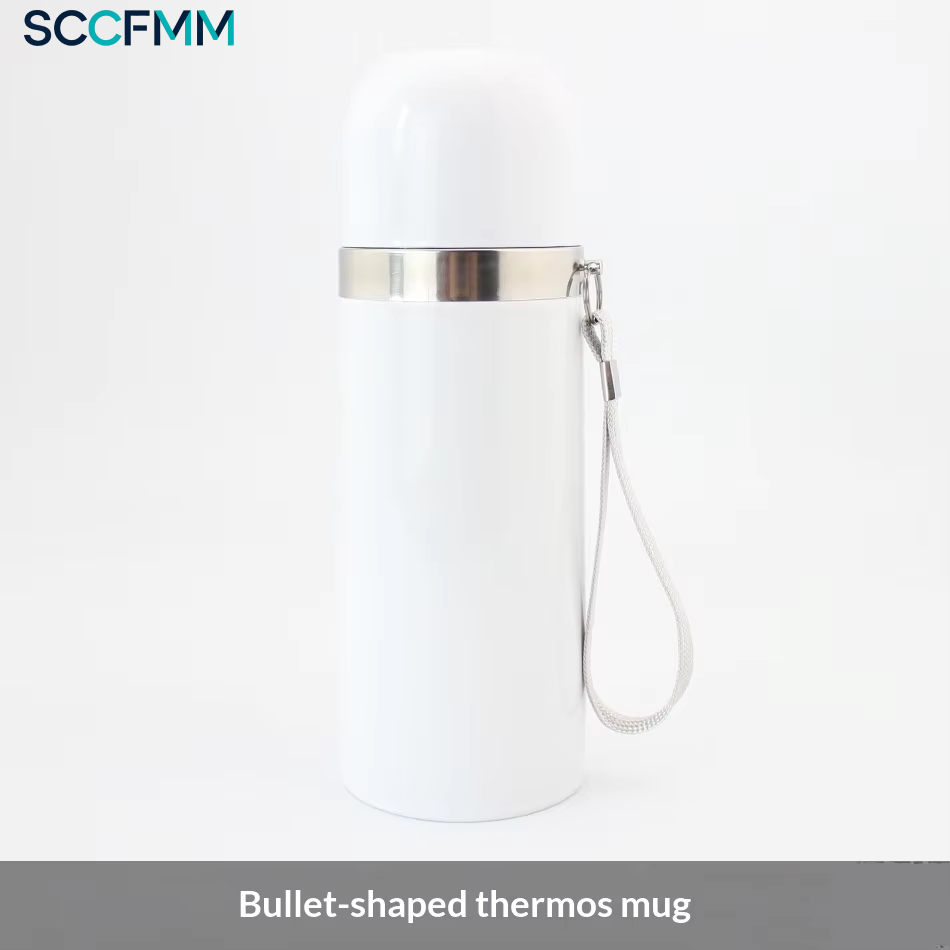 Sublimation Vacuum Cup Insulated Mug Bullet-Shaped Thermal Water Bottle Stainless Steel Water Cup for Heat Transfer Print
