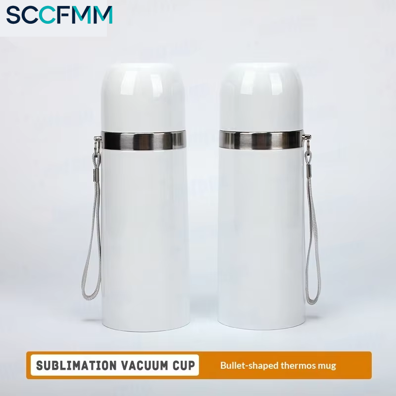 Sublimation Vacuum Cup Insulated Mug Bullet-Shaped Thermal Water Bottle Stainless Steel Water Cup for Heat Transfer Print