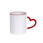 11oz Ceramic Mugs Sublimation Mug Blank for Tea Milk Water Colorful Heart Handle High Temperature Resistant Modern Simple Design
