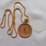 Sublimation Zinc Alloy Necklace Large Round Photo Pendant Thermal Transfer Print Customized Memory DIY Couple Family Gifts