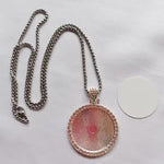 Sublimation Zinc Alloy Necklace Large Round Photo Pendant Thermal Transfer Print Customized Memory DIY Couple Family Gifts