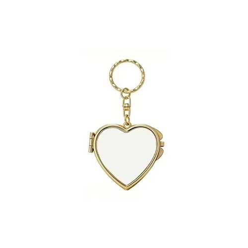 Sublimation Metal Makeup Mirror Keychain Foldable Small Square Vanity Promotional Gift Blanks Heat Transfer Print Logo