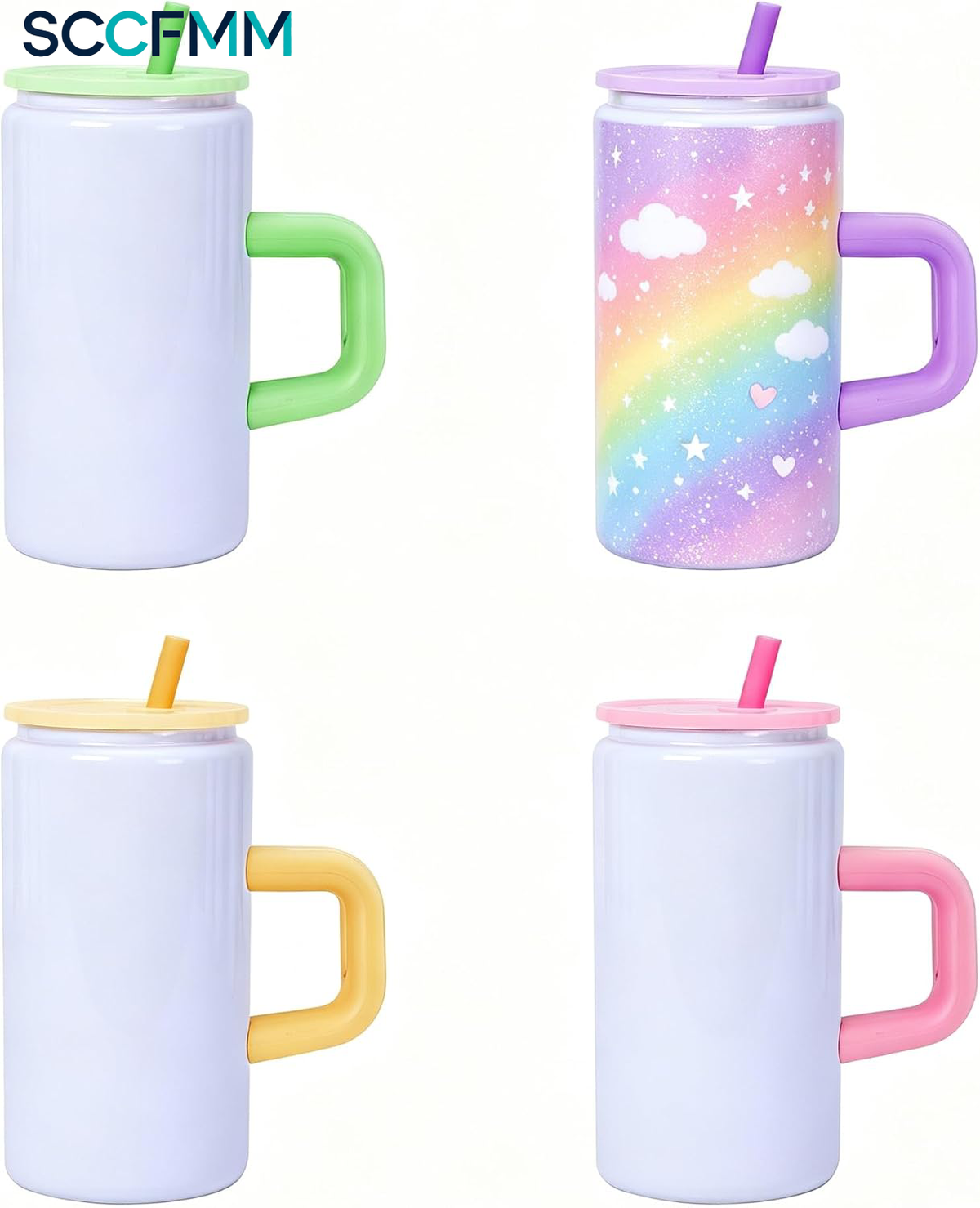 SCCFMM Vacuum Insulated Stainless Steel 16oz Sublimation Tumbler with for Heat Transfer Print Logo Custom Business Gifts