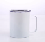 304 Stainless Steel Double-Vacuum Water Cup With Handle Sublimation Mug For Heat Transfer Printing Customizable Logo Image