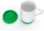 6 Pack Sublimation Blank 11oz Ceramic Mug With Color Silicone Lid And Bottom,Blank Coated Cup,Sublimation Mugs Coffee Cup with Heart Handle|B0HCMQT1VD