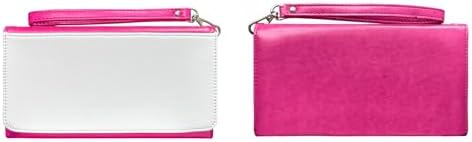 5 Pieces Sublimation Blank Women Pink Long Wallet, Fashion Ladies PU Leather Wallets, DIY Heat Transfer Large Capacity Secure Buckle Leather Clutch Wallet, DIY Craft Long Purse for Women Girl Gift,|B0DZTBJPJ4