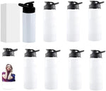 Limitronix 10 Pack 750ml/25oz Sublimation Blank Aluminium Water Bottle Outdoor Sports Bottle With Handheld Lid DIY Heat Transfer Print Straight Portable Water Bottles For Bicycle Travel Climb camp|B0FLXB32Q6