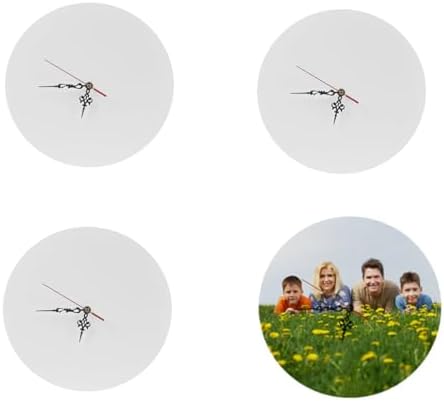 3 Pcs Sublimation Blanks Wall Clock, 11.8" Round Sublimation Wall Clocks Silent Non-Ticking Easy to Read Battery Operated Decorative Wall Clock for Home Kitchen Office School Hotel|B0DZ5CK2YZ