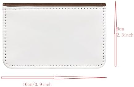 12 Pieces Sublimation Blank Brown Color Business Card Holder PU Leather Name Card Case Pocket Blank Wallet Coin Purse Card Holder Case for DIY Heat Transfer Print|B0FB38S14N