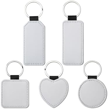 50 PCS Sublimation Blank Keychain PU Leather Sublimation Keychains DIY Heat Transfer Print Keyring for Pendant Ornament Making, Gift Present Making|B0F17TB8B8