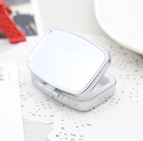 20pcs Sublimation Blank Pill Box Metal Square 2 Compartment Medicine Pill Case,Portable Pocket or Purse Pill Box for DIY Heat Transfer Print|B0F28M71CY