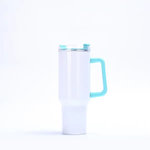 SCCFMM Thermal Sublimation 40oz Skinny Tumbler Sports Cup Colorful Handle Stainless Steel Car Water Bottle Travel Sippy Bottle