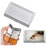 10 Set Sublimation Blank Frosted Metal Cigarette Case with Aluminium Parts for DIY Heat Transfer Print Portable Double Sided Spring Clip Holder for Regular Cigarettes (Frosted Black)|B0GVD7LNRK