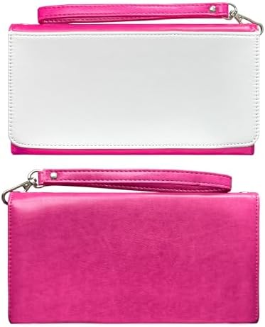 5 Pieces Sublimation Blank Women Pink Long Wallet, Fashion Ladies PU Leather Wallets, DIY Heat Transfer Large Capacity Secure Buckle Leather Clutch Wallet, DIY Craft Long Purse for Women Girl Gift,|B0DZTBJPJ4