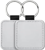 50 PCS Sublimation Blank Keychain PU Leather Sublimation Keychains DIY Heat Transfer Print Keyring for Pendant Ornament Making, Gift Present Making|B0F17TB8B8