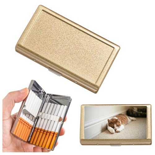 10 Set Sublimation Blank Frosted Metal Cigarette Case with Aluminium Parts for DIY Heat Transfer Print Portable Double Sided Spring Clip Holder for Regular Cigarettes (Frosted Black)|B0GVD7LNRK