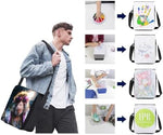 5 Pcs Sublimation Blanks Larger Capacity Shoulder Bag Sublimation 15inch Shoulder Bag Crossbody Bag DIY Heat Transfer Print Sublimation Bags for Men Adults Children Father's Day Gifts, Black|B0DNM1RCP9