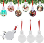 20 Pcs USB Charger Light up Sublimation Blank Ornament with Light Acrylic Blanks LED Ornaments Bulk for Tree DIY Heat Transfer Crafts Party Decorations Supplies|B0F1F7SQYL