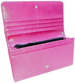 5 Pieces Sublimation Blank Women Pink Long Wallet, Fashion Ladies PU Leather Wallets, DIY Heat Transfer Large Capacity Secure Buckle Leather Clutch Wallet, DIY Craft Long Purse for Women Girl Gift,|B0DZTBJPJ4