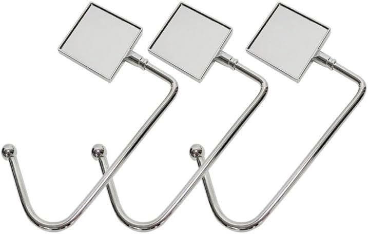 20 Pack Square Shape Sublimation Blank Purse Hook Hanger, Metal Hook Long Handbag Hanger for Table Desk,Portable Bag Holder Under Counter Handbags Hook With Aluminium Parts for DIY Heat Transfer Print|B0F2YBV5XM