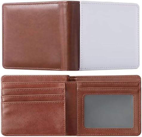 10 Pieces Brown Color Sublimation Blank Men Wallets Card Holder Gifts Wallet Employee Appreciation Thank You Gifts Graduation Heat Transfer Sublimation Wallet for Men Father's Day|B0FDK6NL4Y