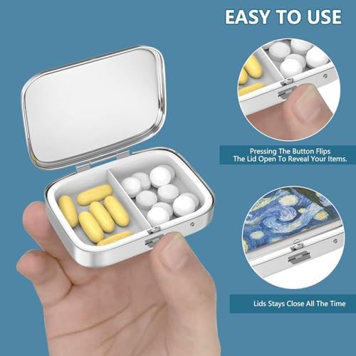 20pcs Sublimation Blank Pill Box Metal Square 2 Compartment Medicine Pill Case,Portable Pocket or Purse Pill Box for DIY Heat Transfer Print|B0F28M71CY