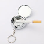 20pcs Sublimation Blank Portable Pocket Ashtray/Vehicle Cigarette Ashtray, DIY Heat Transfer Print Mini Stainless Steel Ashtrays with Key Chain and Cigarette Snuffer, Modern Ash Holder for Auto Use|B0DWJT312G