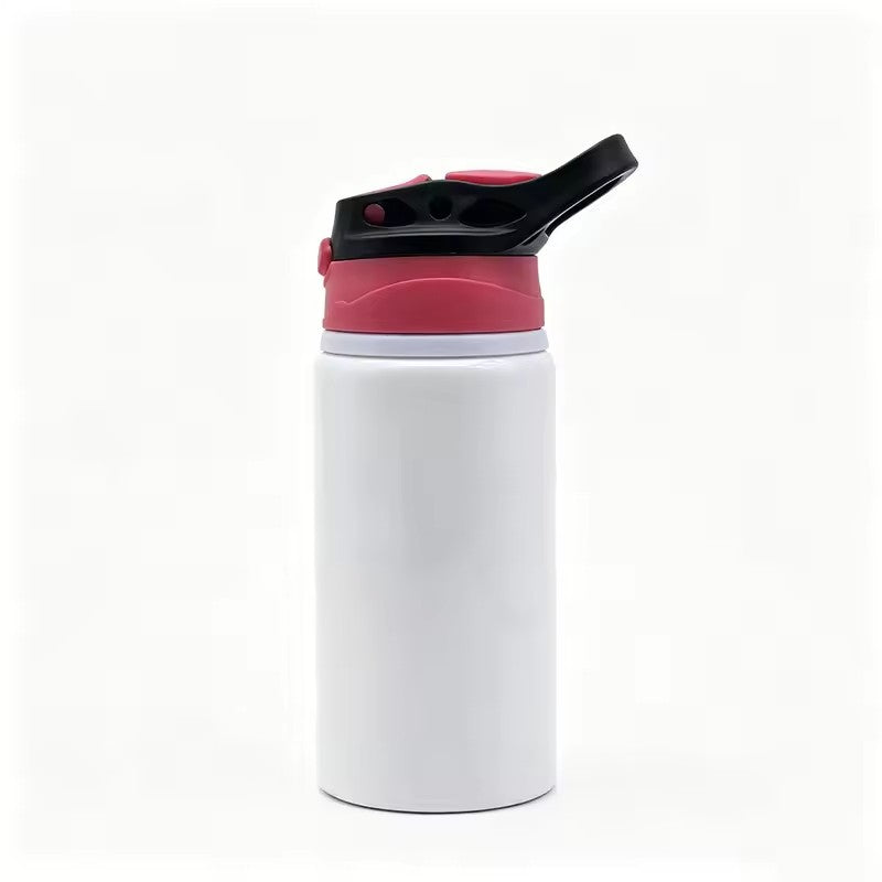 SCCFMM Sublimation Aluminum PE Sports Water Bottle White Straw Cup Coating Outdoor Bounce Cup Blanks Heat Transfer Print Logo