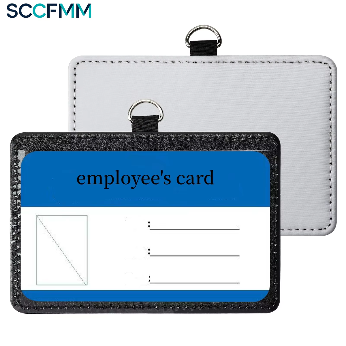 SCCFMM 30pcs Name Tag Holders for Students Office Employees Practical Gift Sublimation Blank PU Leather ID Card Holder DIY Name Logo