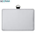 SCCFMM 30pcs Name Tag Holders for Students Office Employees Practical Gift Sublimation Blank PU Leather ID Card Holder DIY Name Logo