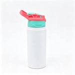 SCCFMM Sublimation Aluminum PE Sports Water Bottle White Straw Cup Coating Outdoor Bounce Cup Blanks Heat Transfer Print Logo