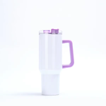 SCCFMM Thermal Sublimation 40oz Skinny Tumbler Sports Cup Colorful Handle Stainless Steel Car Water Bottle Travel Sippy Bottle