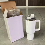 Sccfmm 40oz Sublimation-coated Water Bottle Stainless Steel Vacuum Insulated Car Cup Heat Transfer Print Blank Thermal Tumblers