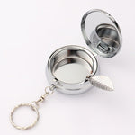 20pcs Sublimation Blank Portable Pocket Ashtray/Vehicle Cigarette Ashtray, DIY Heat Transfer Print Mini Stainless Steel Ashtrays with Key Chain and Cigarette Snuffer, Modern Ash Holder for Auto Use|B0DWJT312G