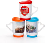 6 Pack Sublimation Blank 11oz Ceramic Mug With Color Silicone Lid And Bottom,Blank Coated Cup,Sublimation Mugs Coffee Cup with Heart Handle|B0HCMQT1VD