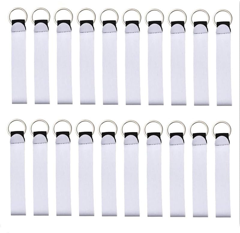 50 Pieces Sublimation Blanks Wristlet Keychain Blank Wrist Lanyard DIY Heat Press Transfer Neoprene Wristlet Keychain Wrist Lanyard Keychains Holder for DIY Crafts Girls Women|B0DQ7LVMKM