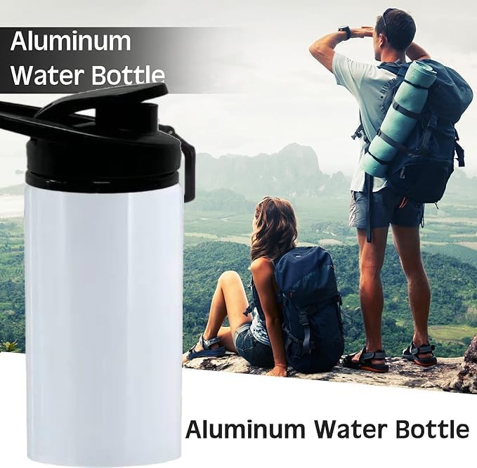 Limitronix 10 Pack 750ml/25oz Sublimation Blank Aluminium Water Bottle Outdoor Sports Bottle With Handheld Lid DIY Heat Transfer Print Straight Portable Water Bottles For Bicycle Travel Climb camp|B0FLXB32Q6