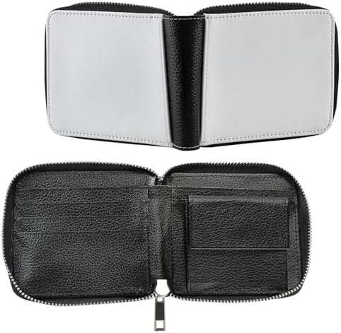 10 Pieces Sublimation Wallet Double Side Blank Pu Leather Men's Women's Zipper Card Holder Organizer Bag Coin Purse DIY Heat Transfer Print Crafts For Father's Day|B0FBM51KL3