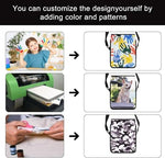 5 Pcs Sublimation Blanks Larger Capacity Shoulder Bag Sublimation 15inch Shoulder Bag Crossbody Bag DIY Heat Transfer Print Sublimation Bags for Men Adults Children Father's Day Gifts, Black|B0DNM1RCP9