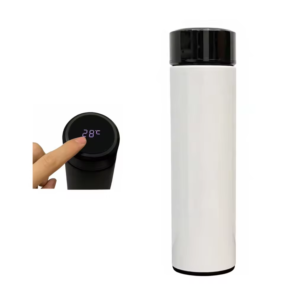Sublimation Blanks Temperature Display Vacuum Insulated Sports Bottle Cup Custom Logo Stainless Steel Metal Smart Water Bottle
