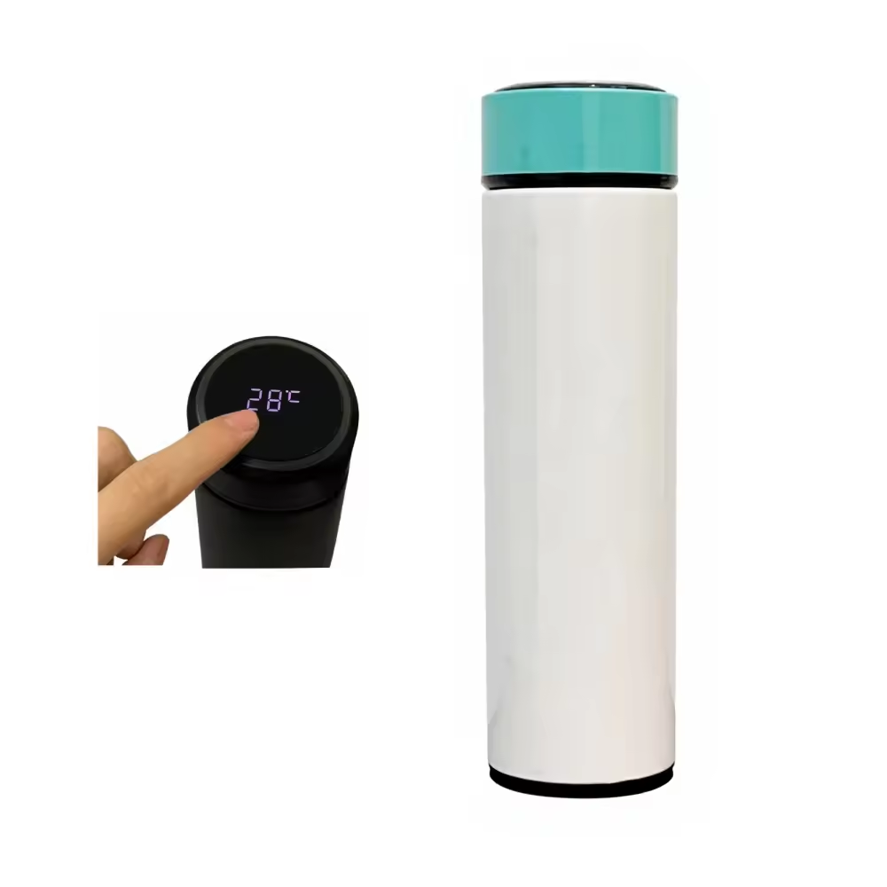 Sublimation Blanks Temperature Display Vacuum Insulated Sports Bottle Cup Custom Logo Stainless Steel Metal Smart Water Bottle