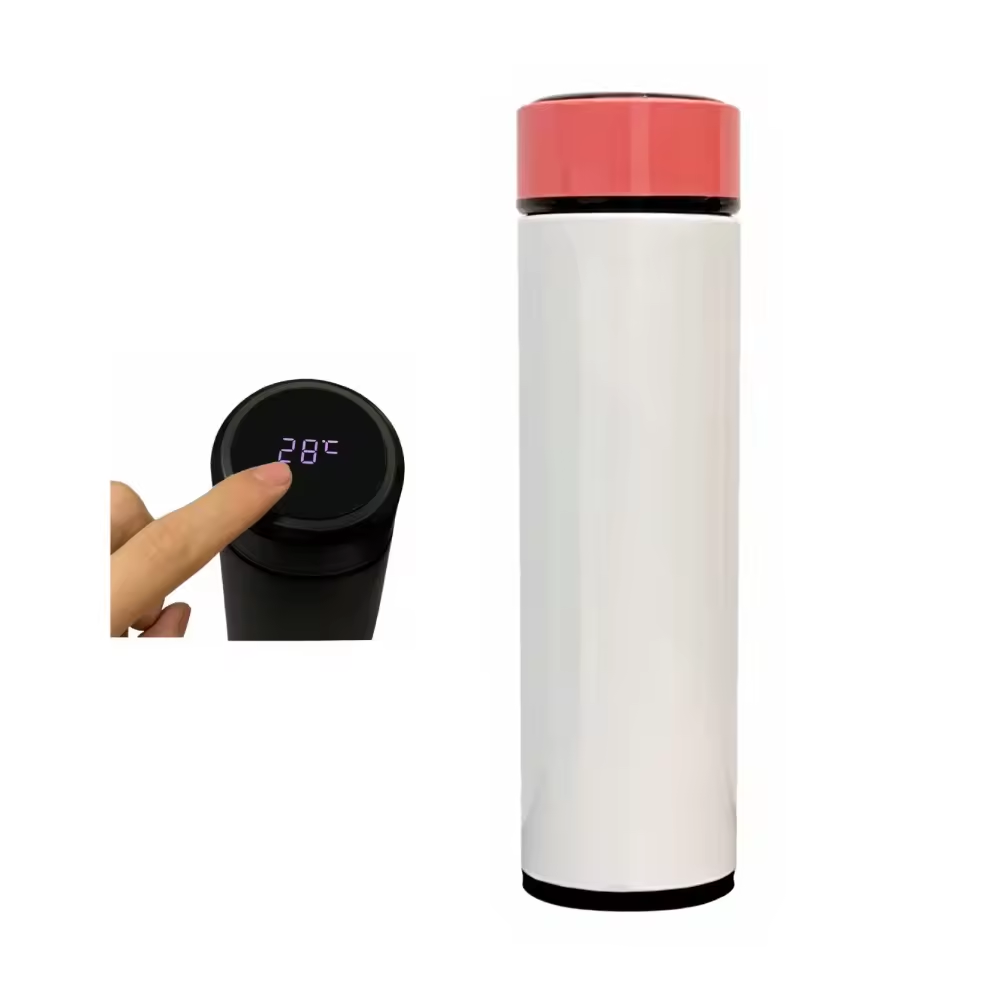 Sublimation Blanks Temperature Display Vacuum Insulated Sports Bottle Cup Custom Logo Stainless Steel Metal Smart Water Bottle
