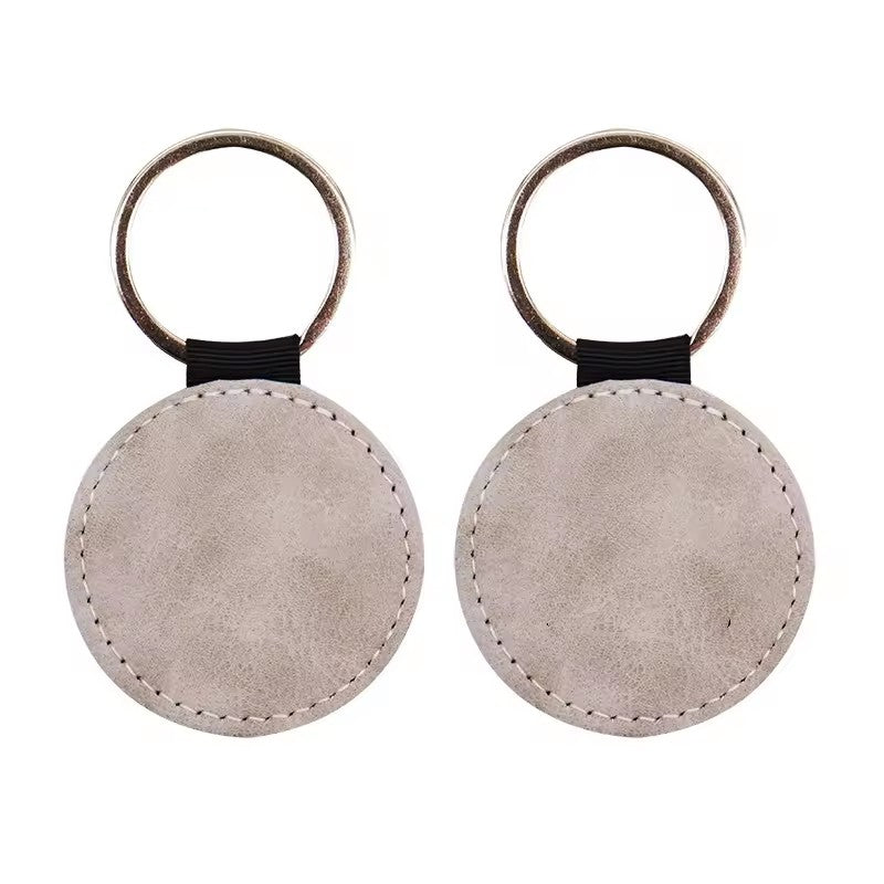 SCCFMM Sublimation PU Leather Keychain Modern Minimalist Style Edge-Wrapped Hotel Number Keyring Gift DIY Logo Print Custom