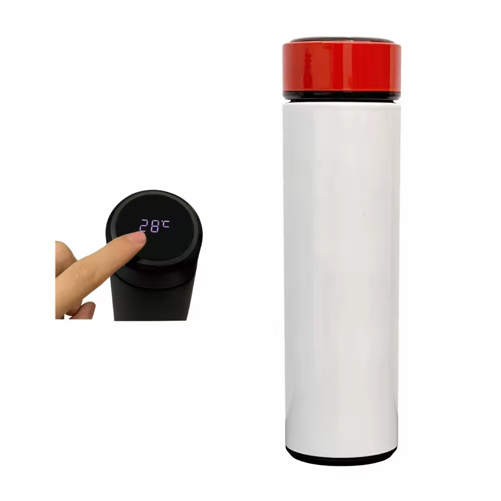 Sublimation Blanks Temperature Display Vacuum Insulated Sports Bottle Cup Custom Logo Stainless Steel Metal Smart Water Bottle