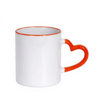 11oz Ceramic Mugs Sublimation Mug Blank for Tea Milk Water Colorful Heart Handle High Temperature Resistant Modern Simple Design