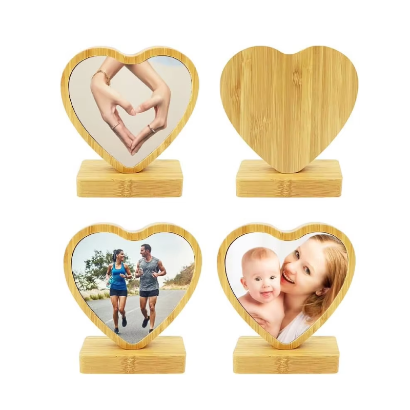 5pcs Sublimation Bamboo Frame Home Decorative Diy Heat Transfer Print Photo Frame Bamboo Picture Frame Ornament For Diy Custom