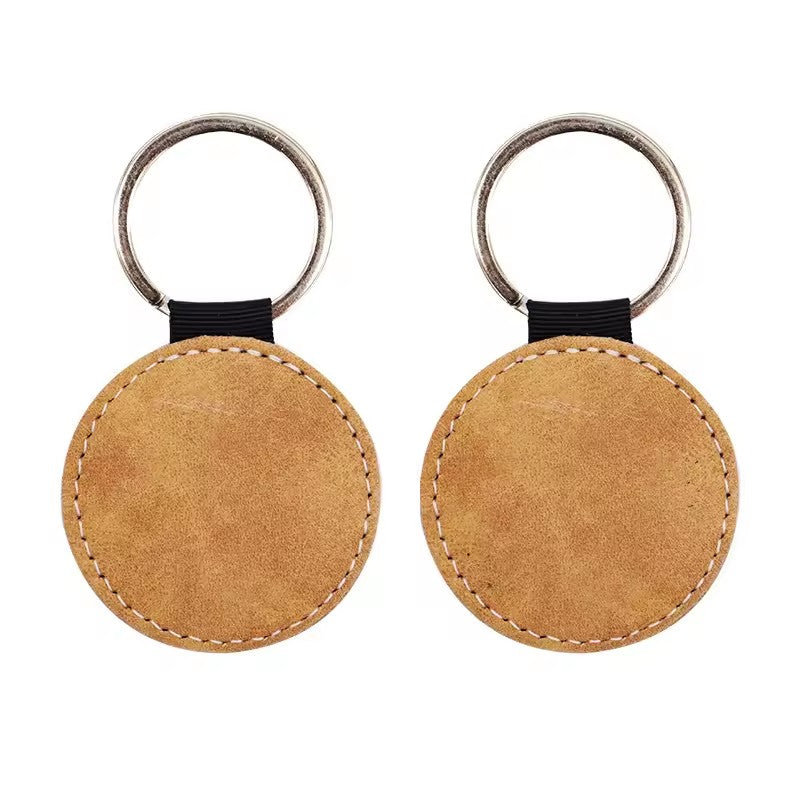 SCCFMM Sublimation PU Leather Keychain Modern Minimalist Style Edge-Wrapped Hotel Number Keyring Gift DIY Logo Print Custom