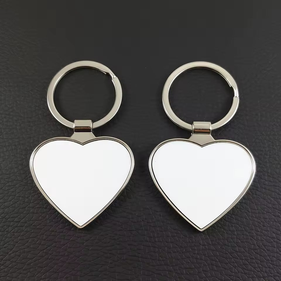 SCCFMM Metal Keychain Double-Sided Sublimation Keychains Custom Keyring for Thermal Transfer Print Anniversary Valentine Gift